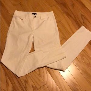 White straight leg pants